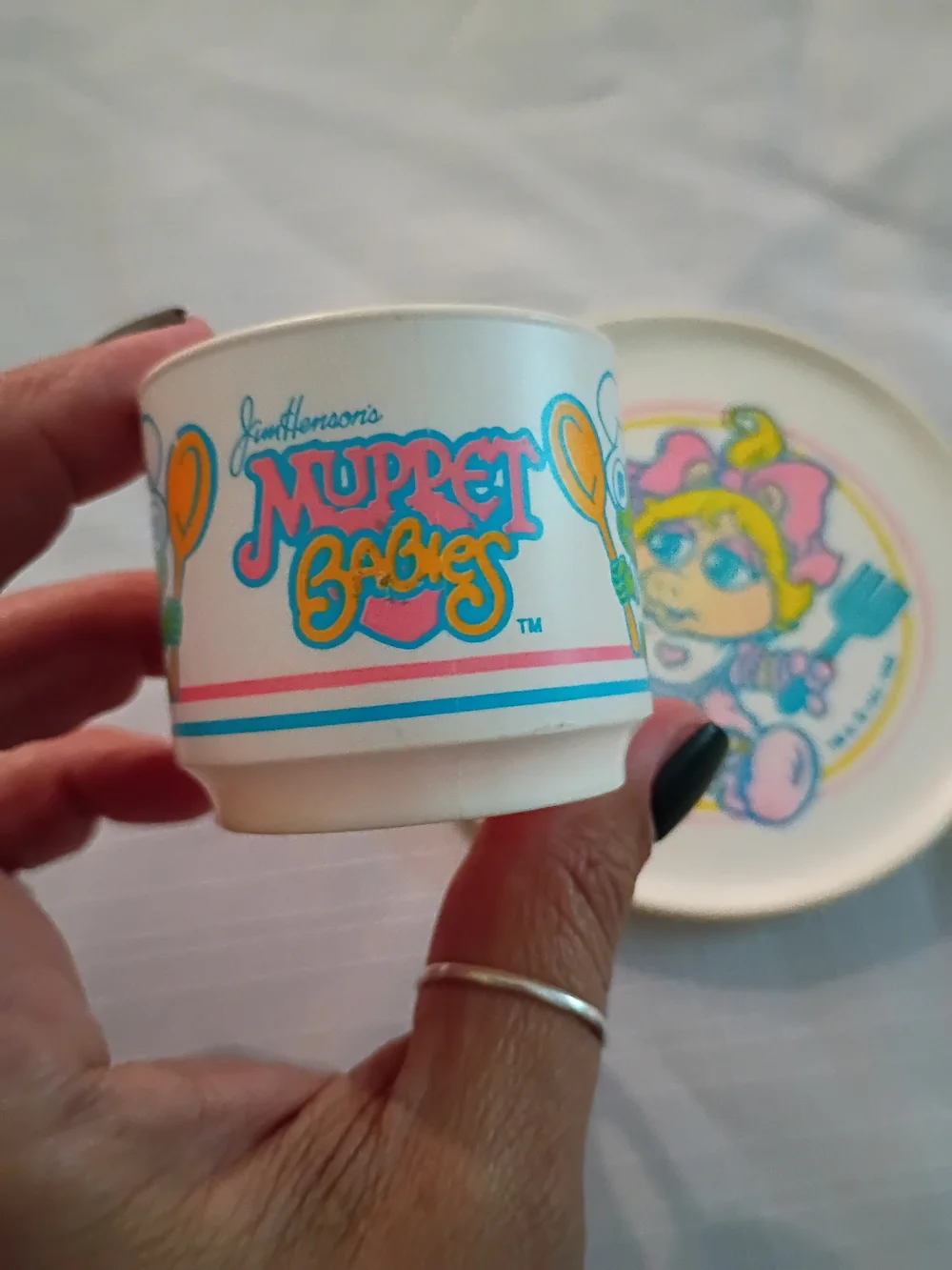 Jim Henson The Muppet Babies Plastic Cup And Plate.